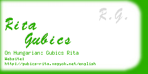 rita gubics business card